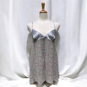 Victoria's Secret Floral Chemise - Blue and Red